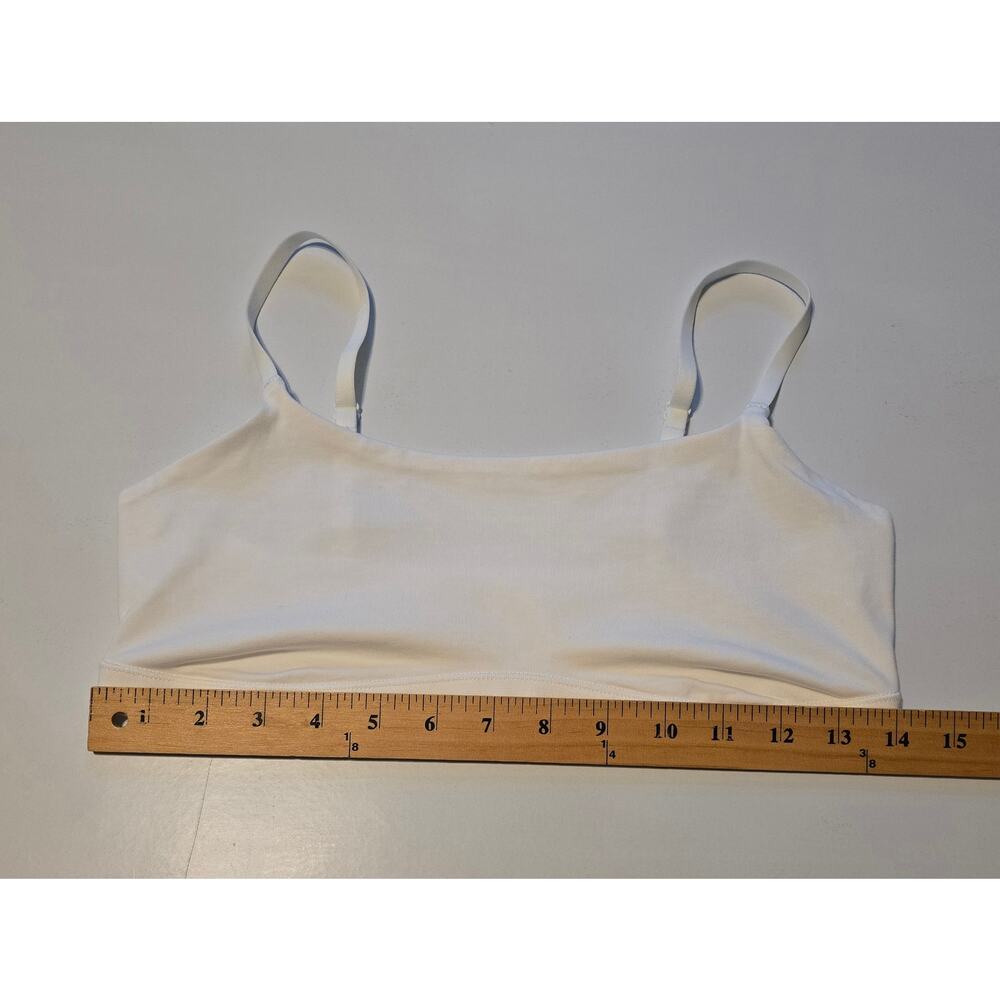 Quince Organic Cotton Scoop Bralette 2 Pack White Womens Size Large NWOT - Picture 5 of 6